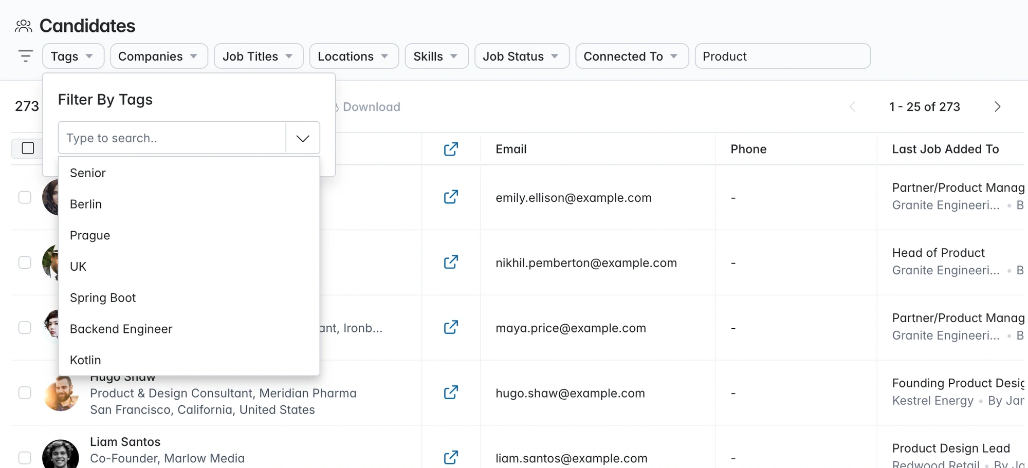 Keyword search and tag filters working together.