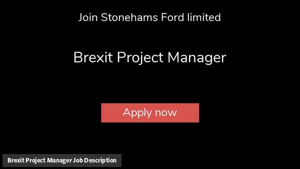 Brexit Project Manager job description
