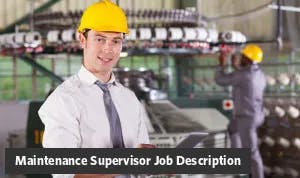 Maintenance Supervisor job description